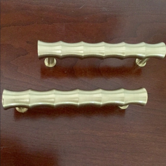 Shiny gold faux bamboo drawer pulls - Picture 1 of 4